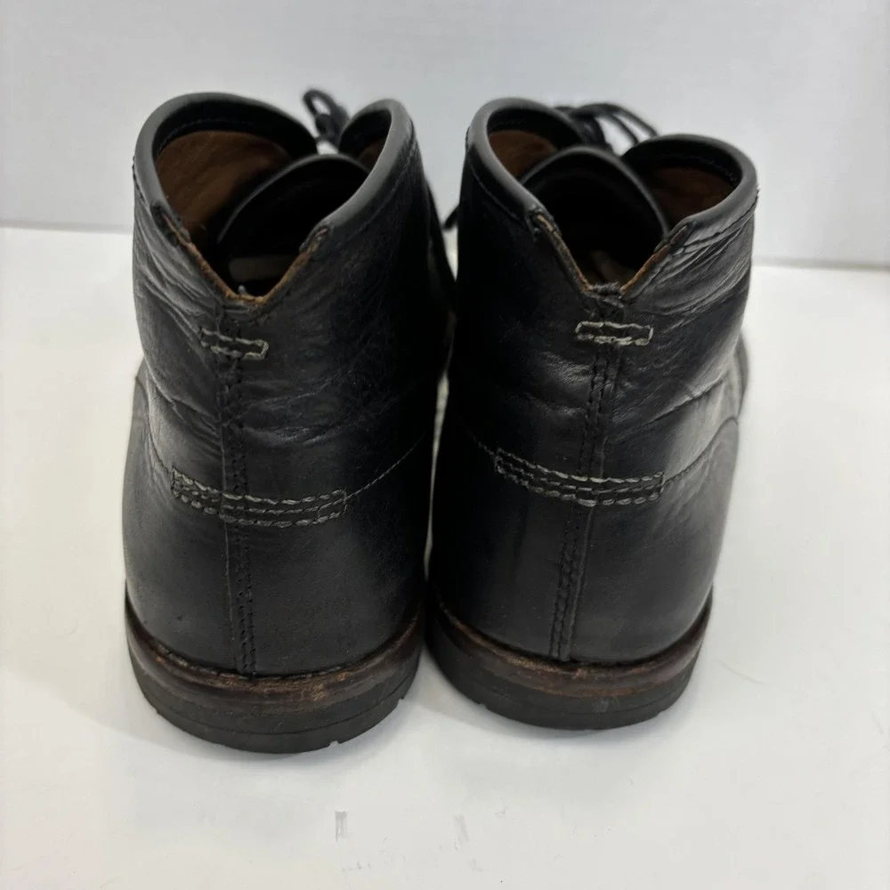 Vintage Timberland Lace Up Chukka Boots Shoes Mens Size 9 Black Leather Ankle